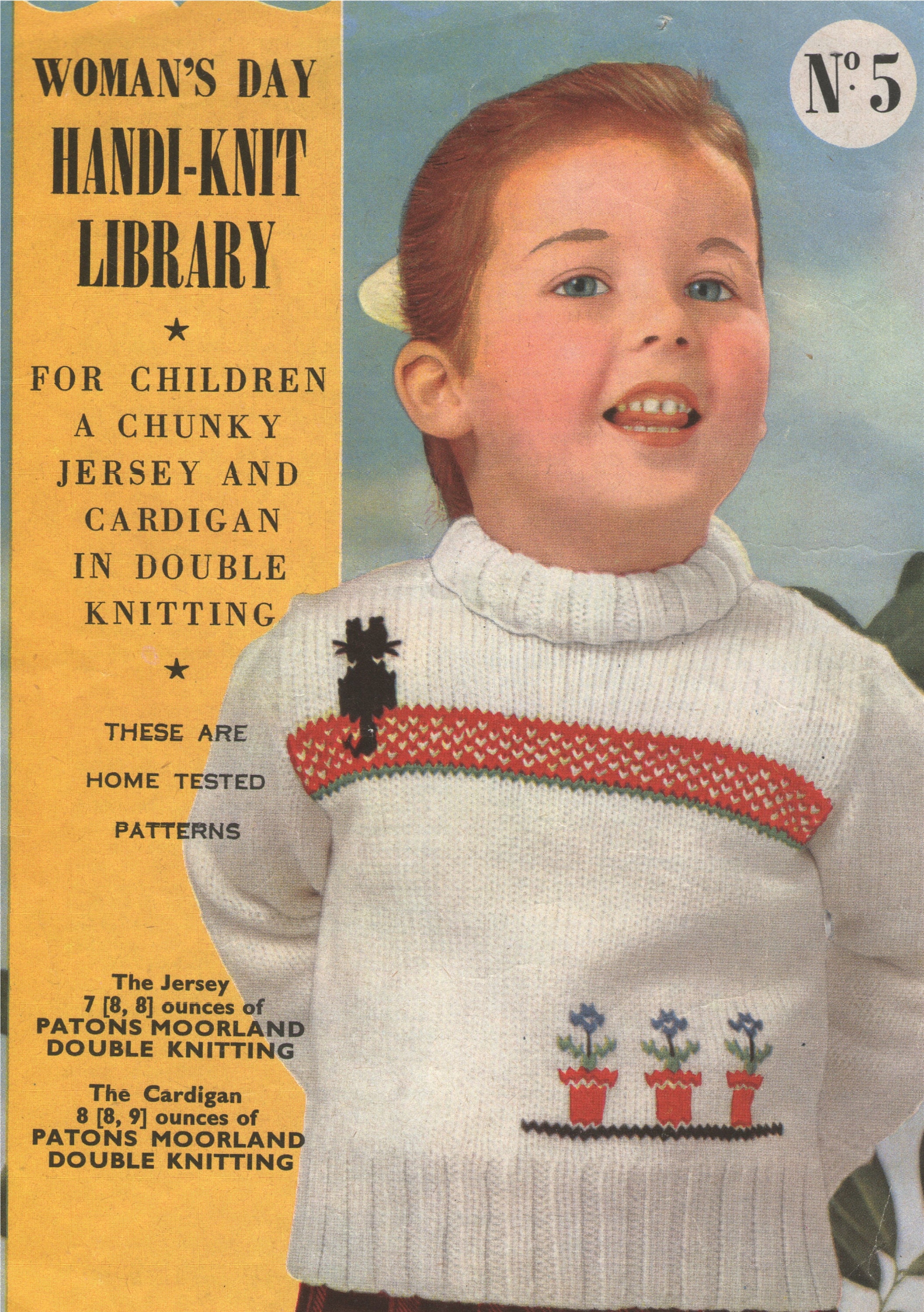 8 ply 2428 38 yrs Vintage No Chart PDF Kings Welsh Guard Soldier Clown Mexican Intarsia Motif