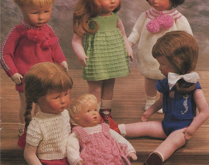 Dolls Clothes Knitting Patterns PDF for 18 inch Doll and 14 inch Baby Doll, Dolls Wardrobe, Vintage Knitting Patterns for Dolls, Download