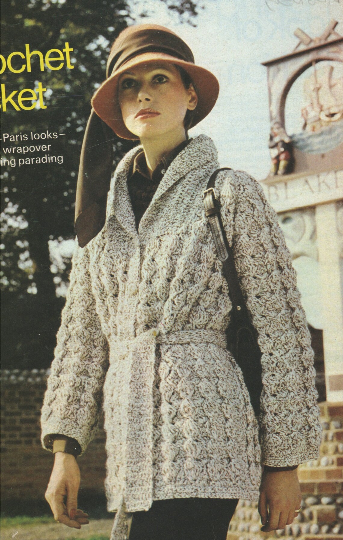Womens Jacket With Belt Crochet Pattern PDF Ladies 35 37 Etsy UK