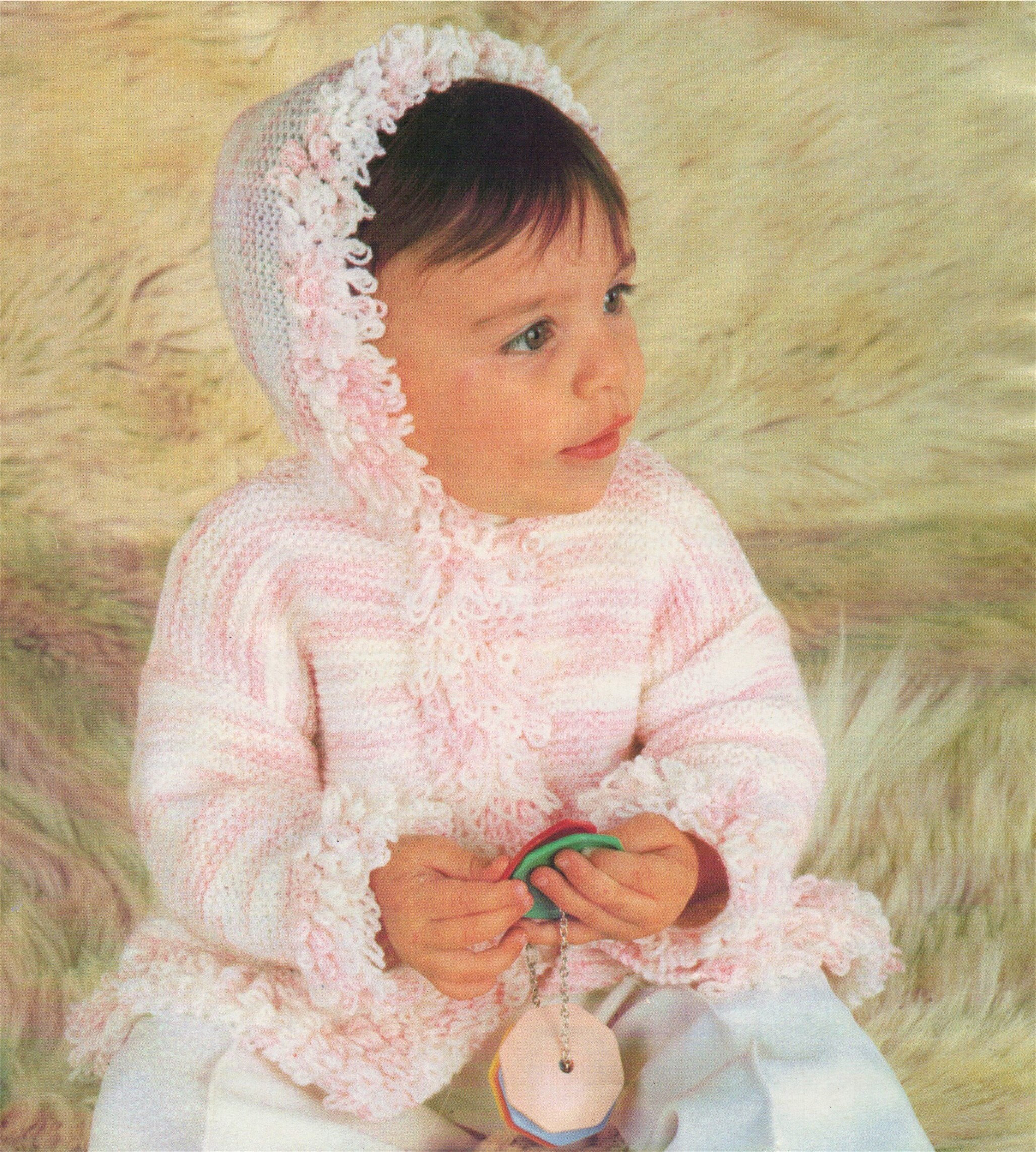 knitted loopy cardigan baby