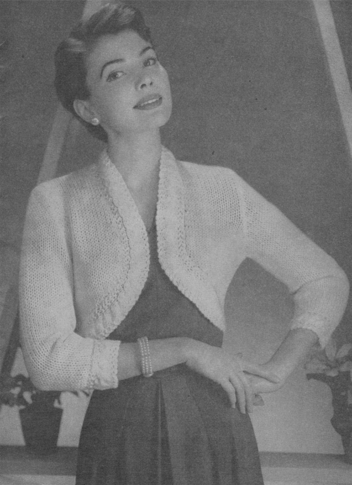 Womens Bolero Knitting Pattern PDF With Cable Trim Detail Etsy