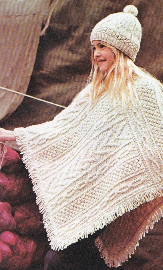 Aran poncho deals pattern