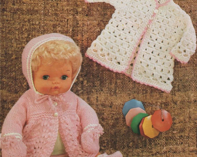 Dolls Clothes Knitting and Crochet Pattern PDF for 15 inch Doll, Tiny Tears, Dolls Outfit Pattern, Vintage Patterns for Dolls, Download