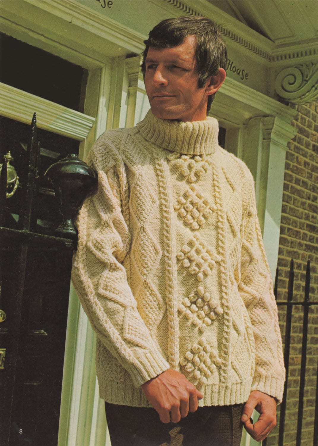 Aran Sweater Knitting Pattern PDF Mens 40, 42 and 44 inch chest, Polo ...