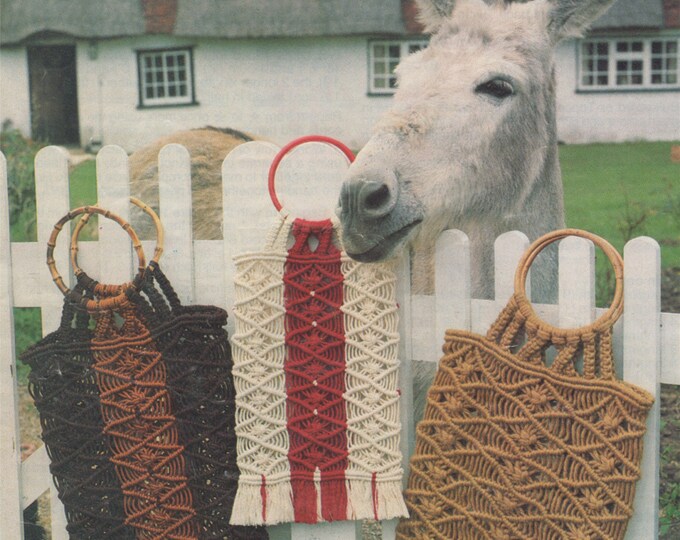 Shopper Bag Macrame Pattern PDF, Eco Go Green Shopping Bag, Large Carrier Bag, String Carry Bag, Vintage Retro, e-patterns Download