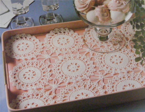 Tray Cloth Crochet Pattern PDF Doily Mat, Doilies, Cup Cake Doily, Table Runner, Table Linen Pattern, Vintage Crochet Patterns for the Home