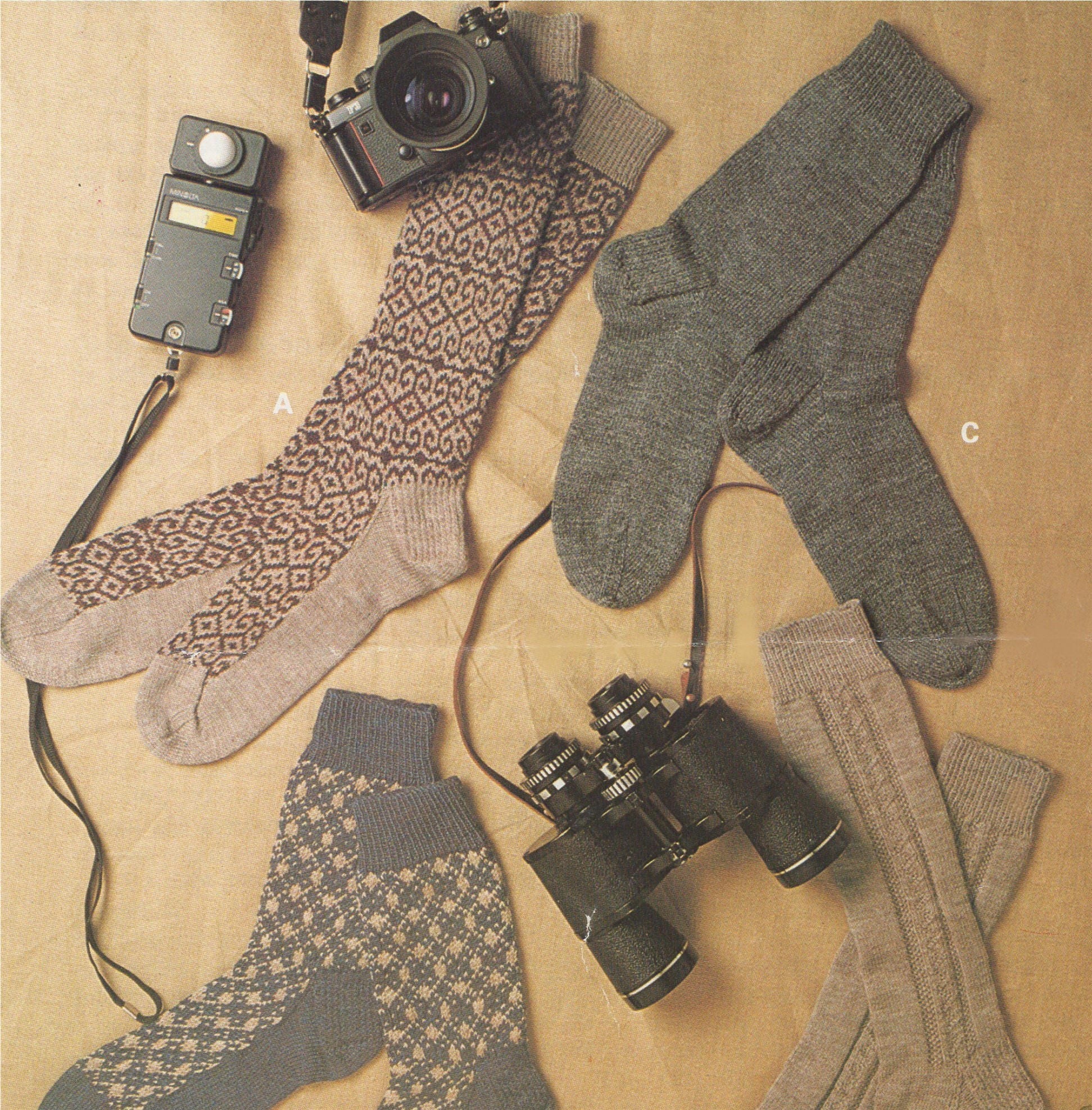 Mens Socks Knitting Pattern PDF, Fair Isle Patterned Socks, Vintage ...