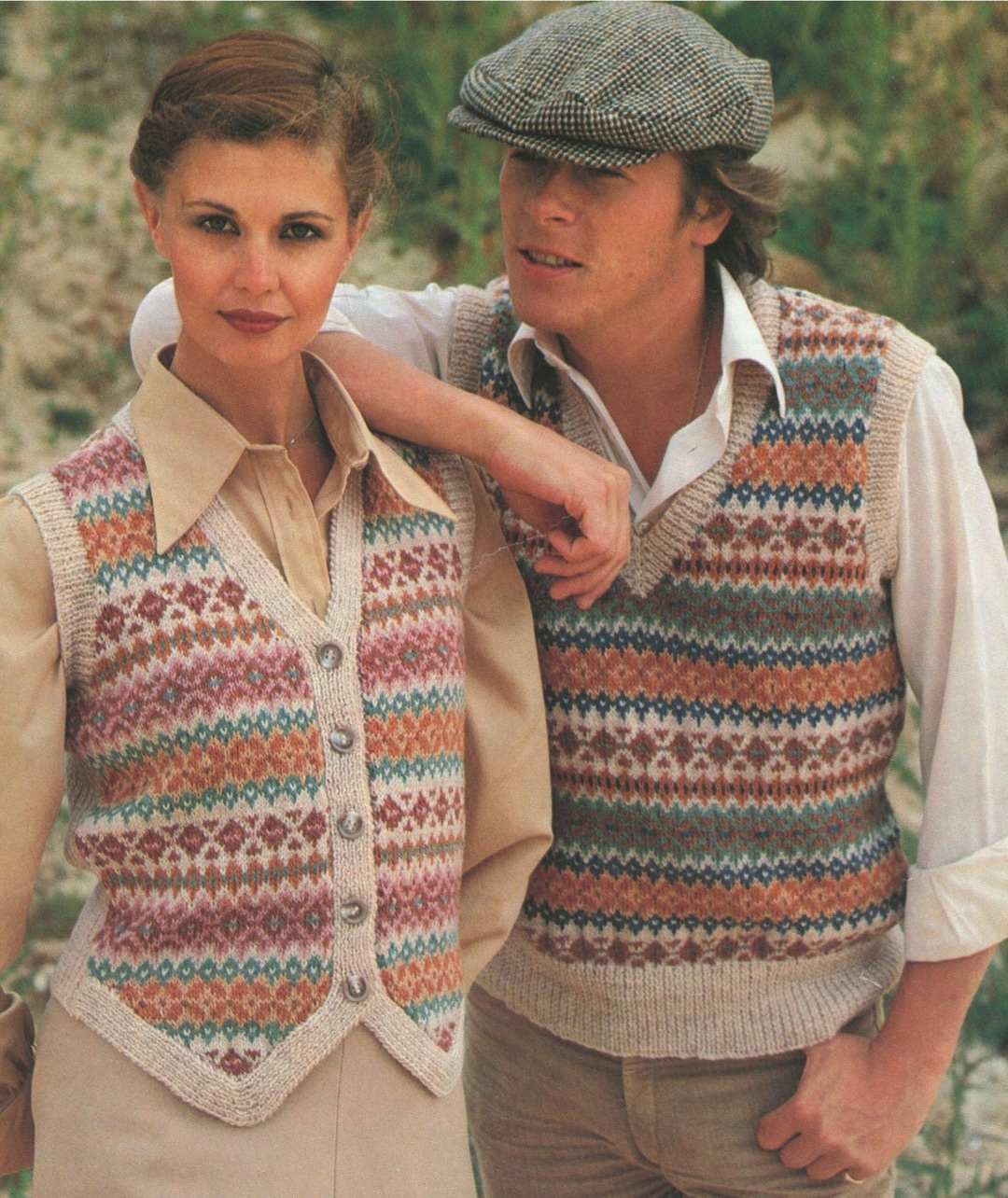 Fair Isle Pullover and Waistcoat Knitting Pattern PDF Womens Fair Isle Pullover and Waistcoat Knitting Pattern PDF Womens