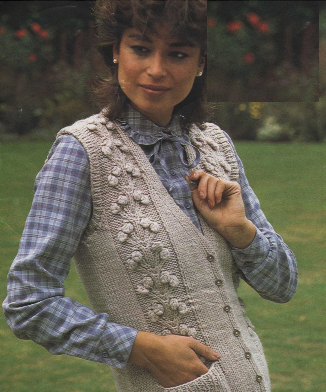 Womens Waistcoat Gilet Knitting Pattern PDF Ladies 32, 34, 36, 38, 40