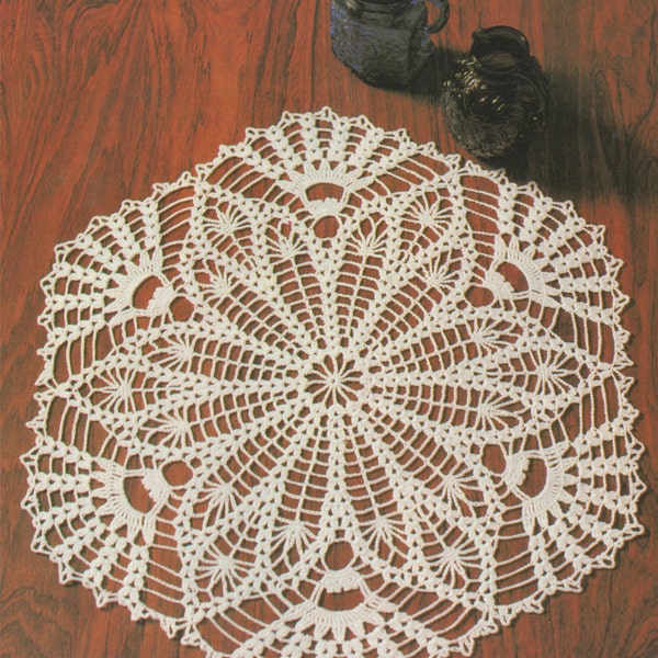 Doily Crochet Pattern PDF with Chart, Doily Mat, Placemat, Table Mat, Vintage Crochet Patterns for the Home, e-pattern Download