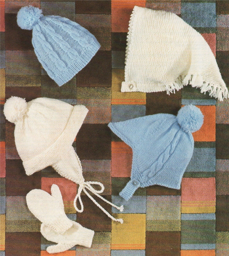 Hats and Mittens Knitting Pattern PDF Babies and Toddlers Boys Etsy