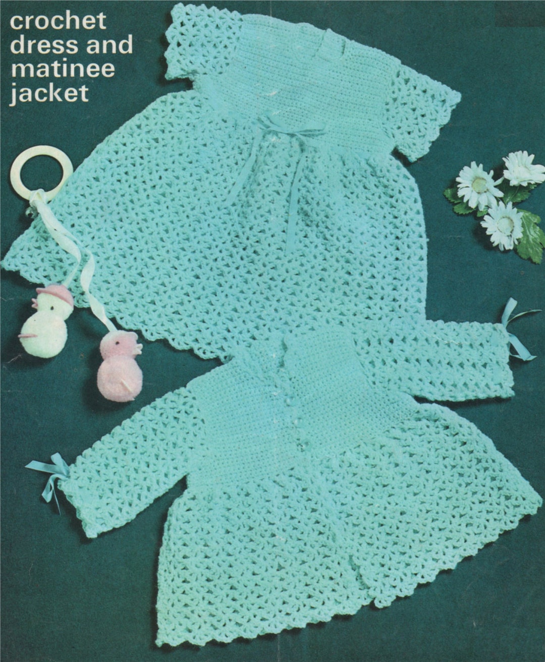 Baby Girls Dress and Matinee Jacket PDF Crochet Pattern . Etsy