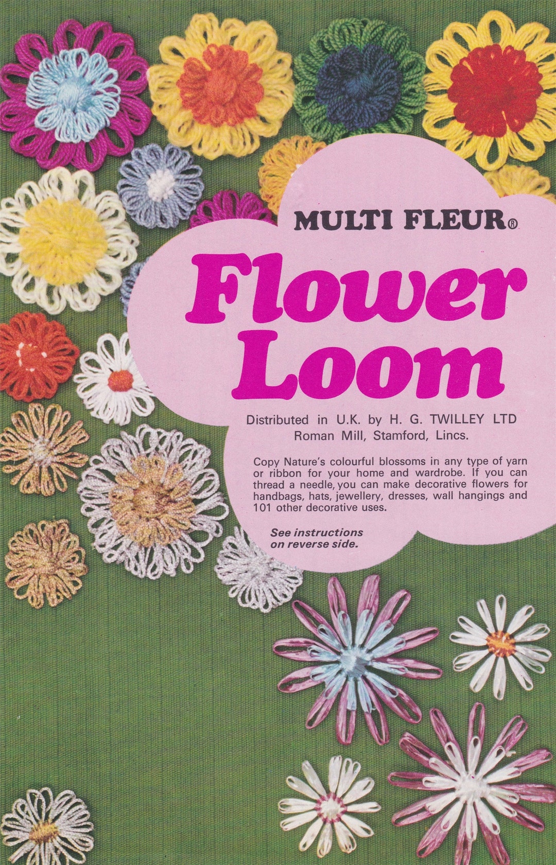 Vintage Round Flower Loom Instructions Leaflet PDF Flower Power