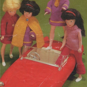 Dolls Clothes Knitting Pattern PDF for 11 - 12 inch Doll, Sindy, Barbie, Fashion Dolls Outfit Pattern, Vintage Knitting Patterns for Dolls