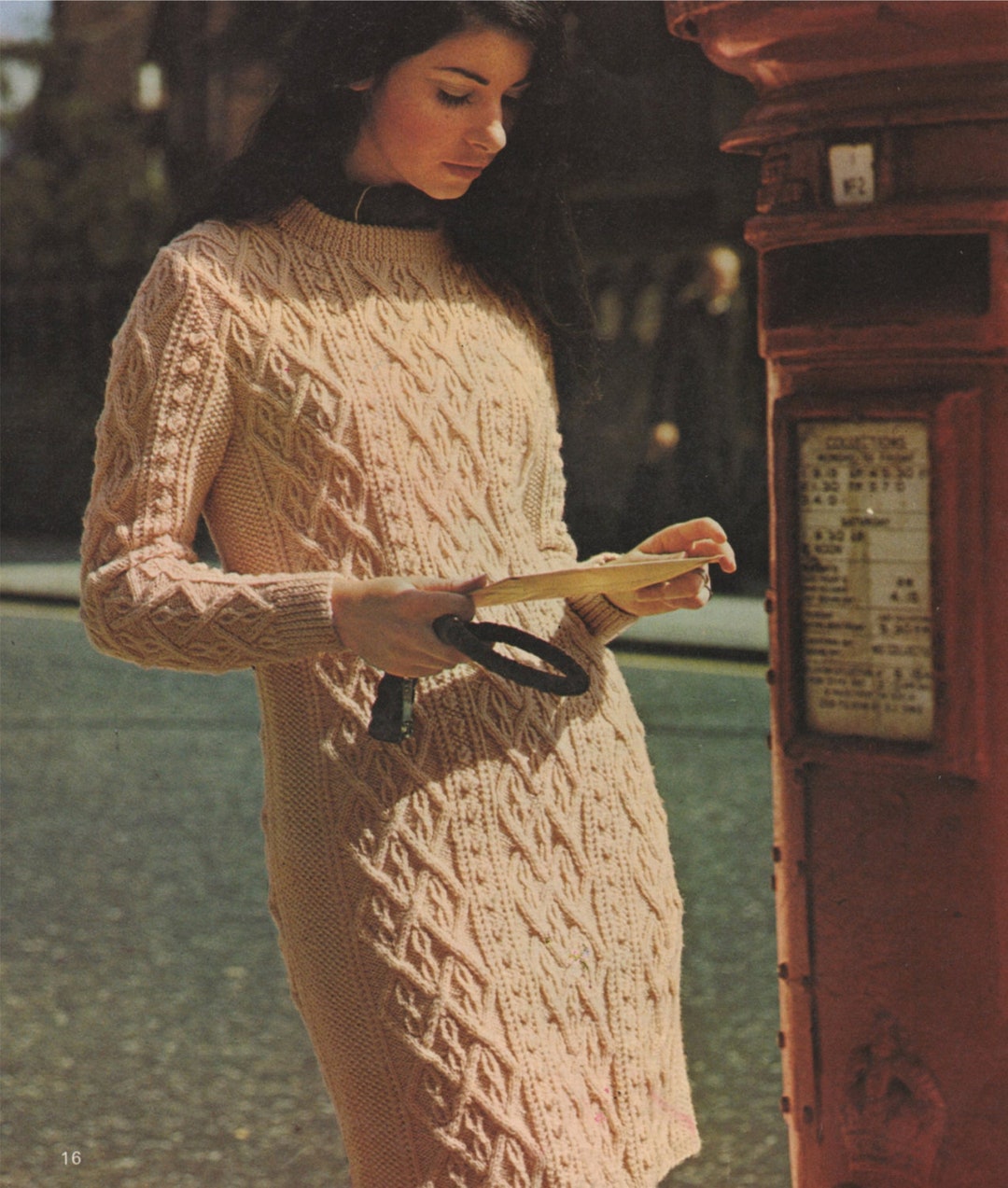 Womens Dress Knitting Pattern PDF Ladies 32, 34, 36, 38 & 40 Inch Chest, Aran Style, DK Yarn