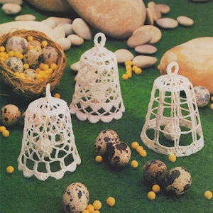Bell Crochet Pattern PDF Bell Christmas Tree Decorations, Wedding and Christening Momento Gift Pattern, Vintage Crochet Patterns, Download