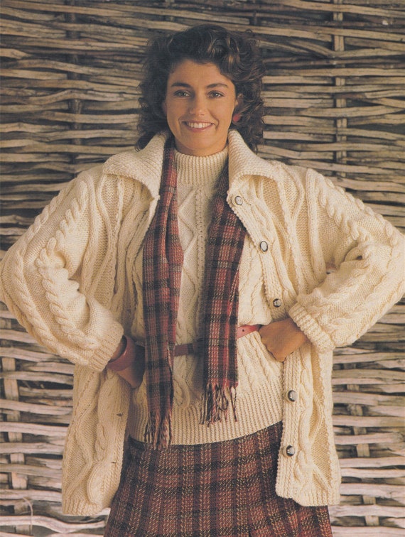 Vintage Knitting Pattern Ladies Classic Jacket//Coat Sizes 34 to 48 Inch Bust.
