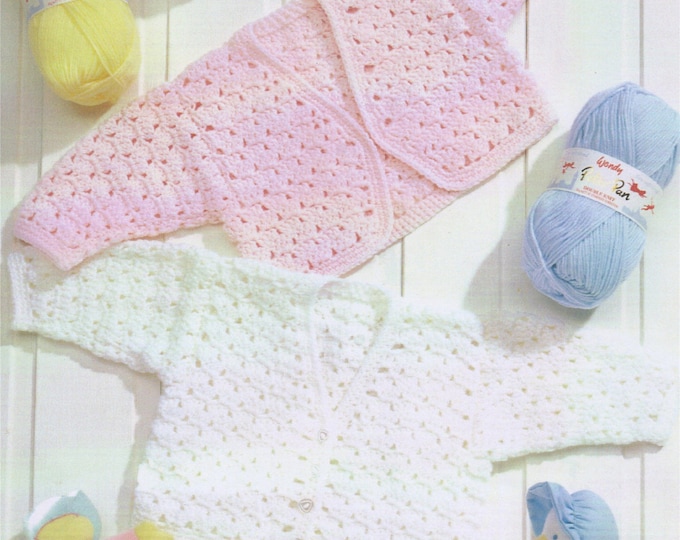 Baby Cardigan and Bolero Crochet Pattern PDF Premature Babies  / Toddler 2 - 3 yrs, 12, 14, 16, 18, 20 and 22 inch chest . DK . Download