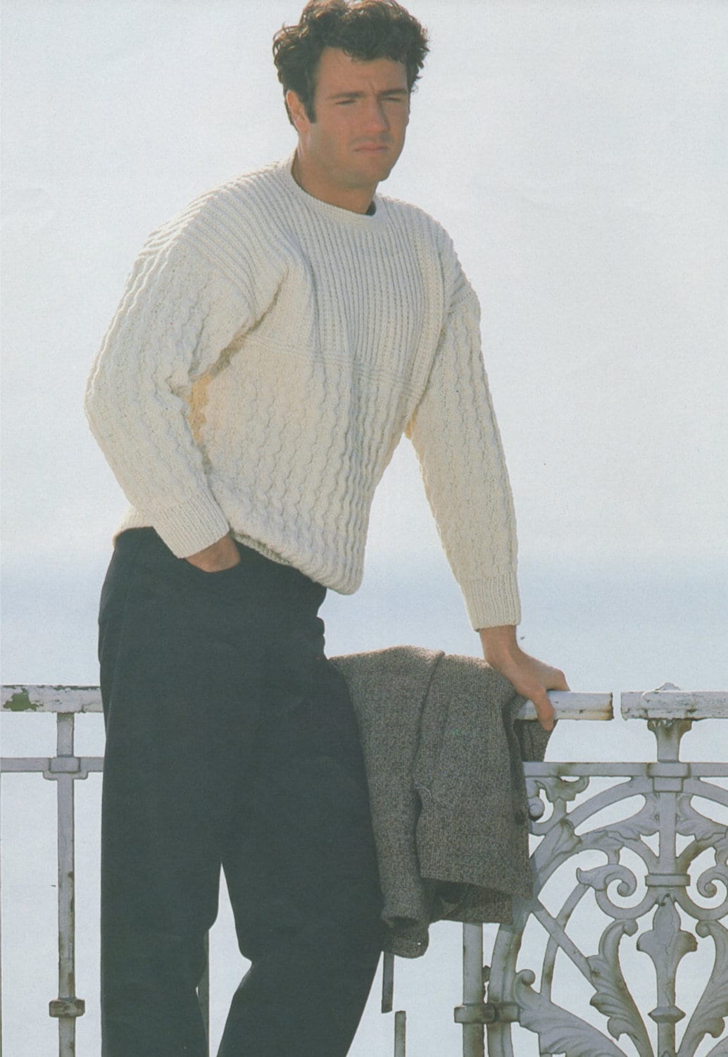 Mens Aran Sweater Knitting Pattern PDF Mans 34, 36, 38, 40, 42 and 44 ...