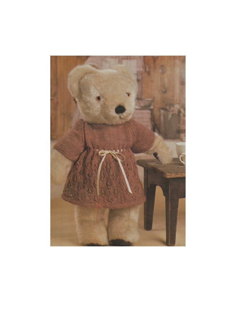 Teddy Bear Dress Knitting Pattern PDF Teddy Bears Clothes for Etsy.de