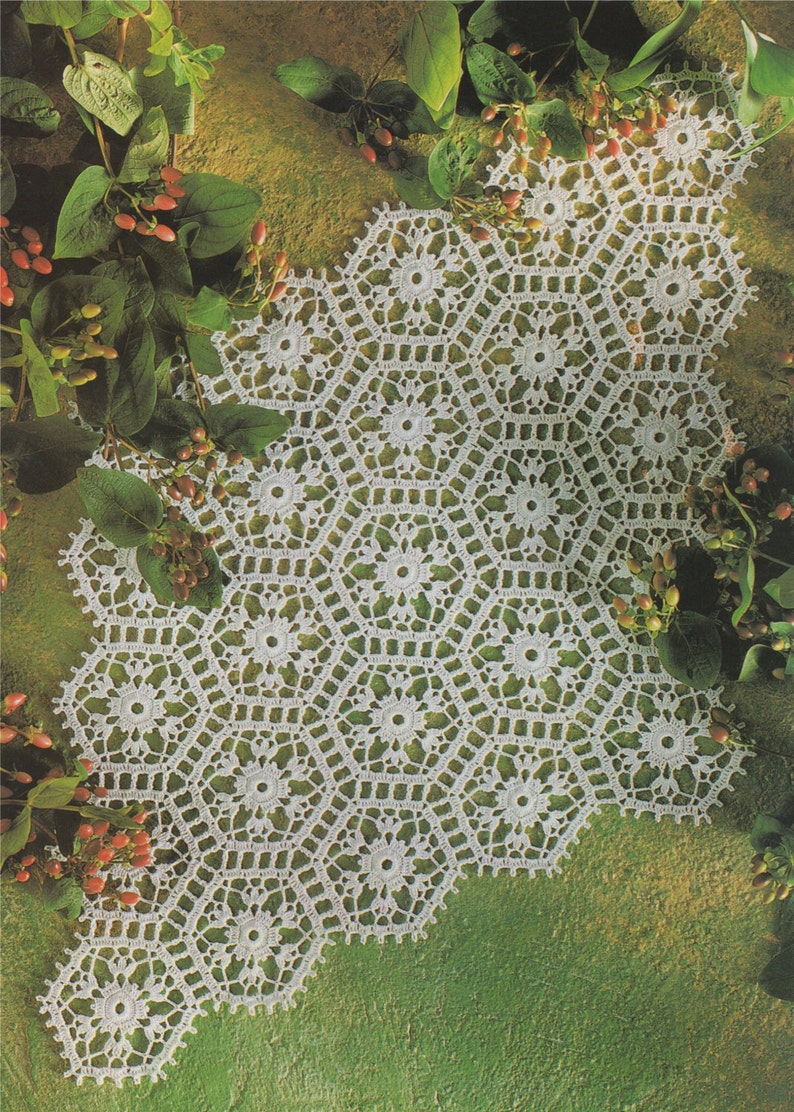 Home Accessories Table Runner Crochet Pattern PDF Ornamental Decorative Table Mat epattern Download Vintage Crochet Patterns for the Home