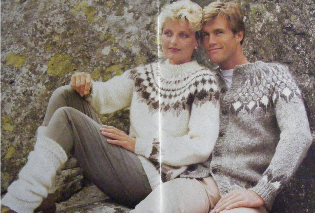 Fair Isle Yoke Sweater and Cardigan Knitting Pattern PDF Womens 32, 34 ...