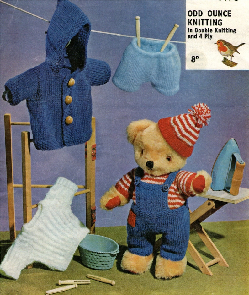 Teddy Bear Clothes Knitting Pattern PDF for 12 Inch Teddy Etsy UK