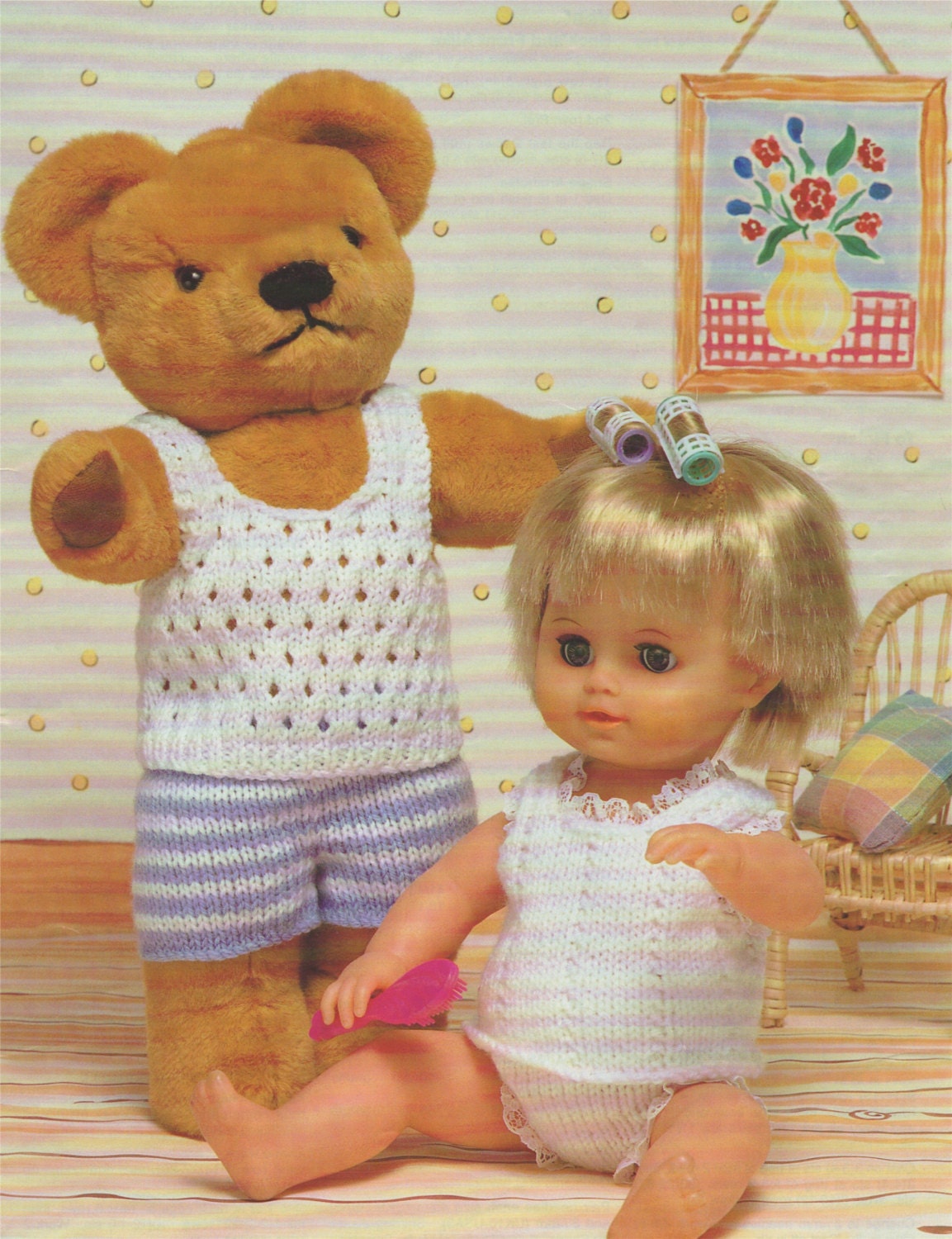 teddy bear trousers knitting pattern