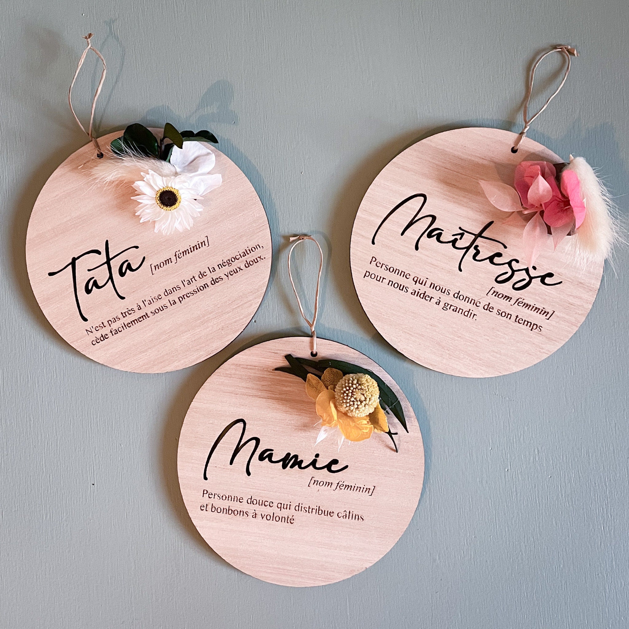 Rond Personnalisé Fleurs Séchées Livraison en Relais