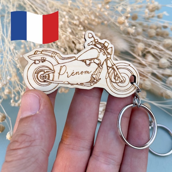 Porte-clés personnalisé en bois moto harley davidson -  France