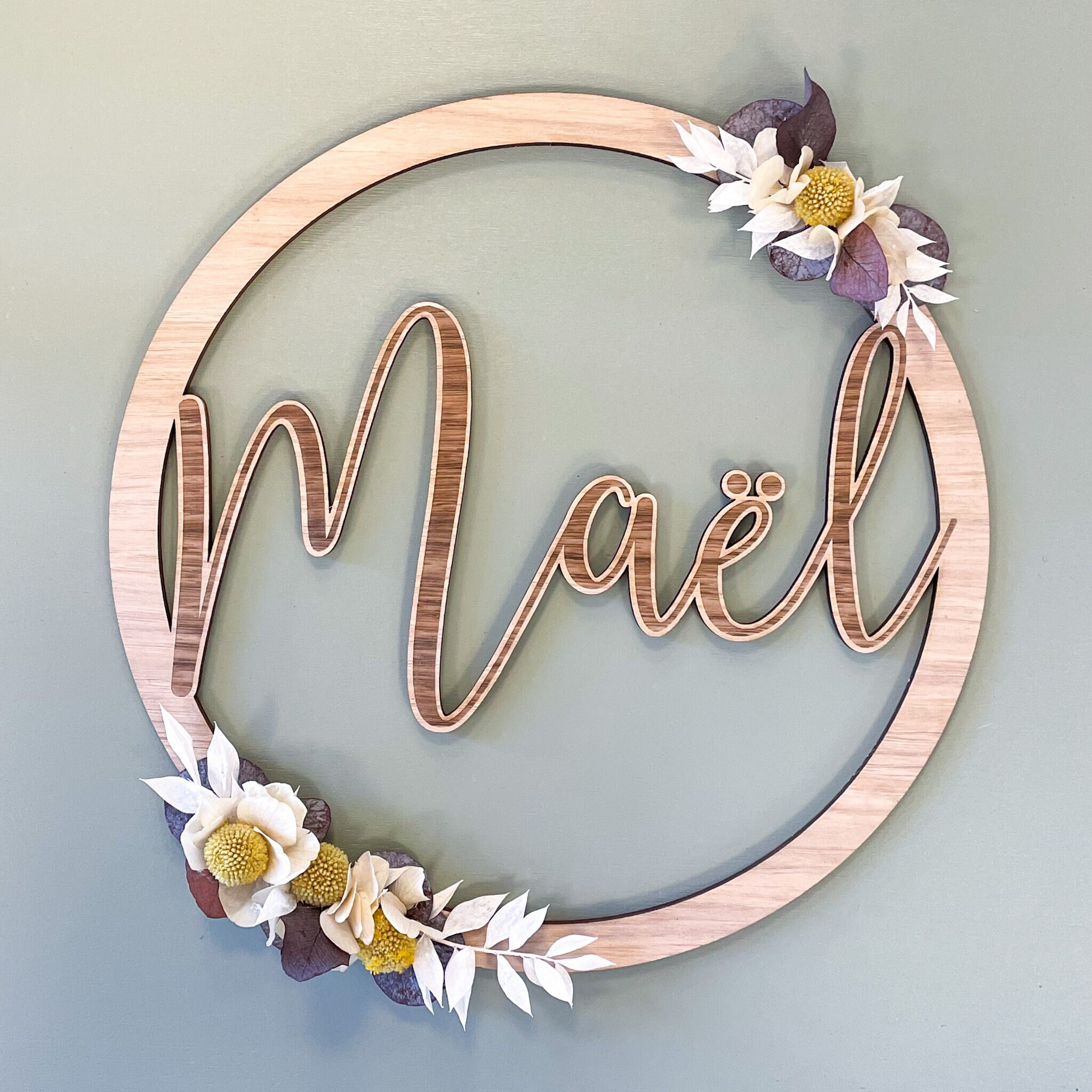 Couronne Personnalisée Fleurs Séchées Livraison en Relais