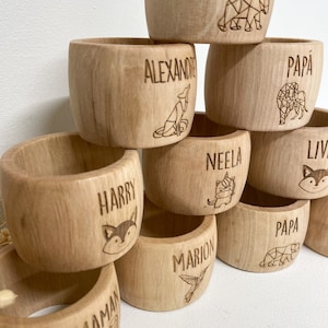 Rond de serviette en bois personnalisé
