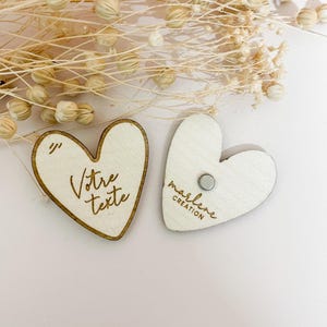 Magnete a forma di cuore in legno personalizzato