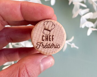 Gepersonaliseerde flesdop Chef + voornaam