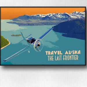 Alaska Vintage Travel Poster Travel Print Anchorage Alaska Art Vintage Inspired Travel Poster Alaska Travel Ad Wall Decor Office living room