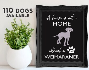Weimaraner Poster, Father's Day Gift, from Dog Weimaraner Dog, Dad Lover Gifts, Dog Wall Art, Quote Pet Mom Husky Lab Gift, Fathers Day Dog