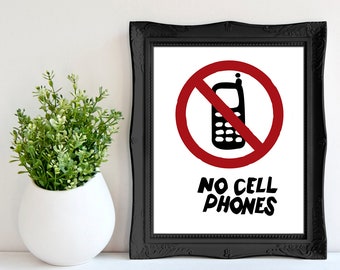 Sin impresión de teléfonos celulares, sin póster de teléfonos celulares, sin letrero de pared de teléfonos celulares