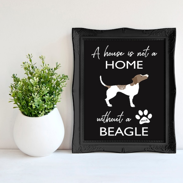 Beagle Gift Poster Beagle Dog Dad Lover Gifts Dog Wall Art Quote Pet Dad Beagles Father's Day Dog Custom Portrait Dog Personalized Dog Gift