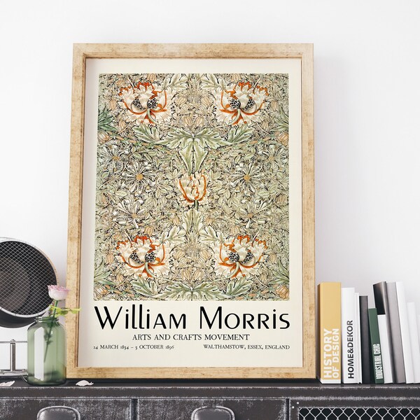 William Morris Poster, William Morris Print, Vintage Wall Art, Floral Print, Vintage Morris art print decor, WM17