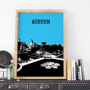 Auburn, Alabama Skyline Poster, Auburn City Art, Auburn City Alabama Skyline Art, Auburn Print Wall Decor, Auburn Alabama
