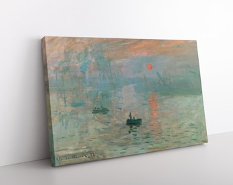 Impression, Sunrise by Claude Monet CANVAS Monet canvas, Monet wall art, Monet stretched canvas, wall decor, Claude Monet art, Monet