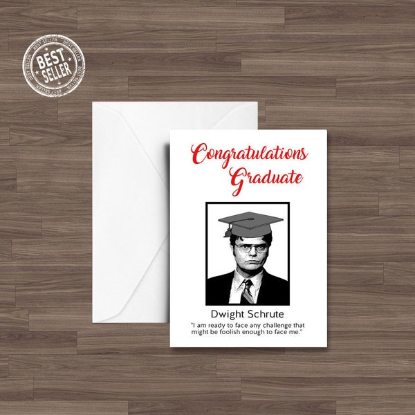 The Office Graduation Greeting Card, graduation card, dwight schrute michael scott office fan greeting card the office congrats graduate