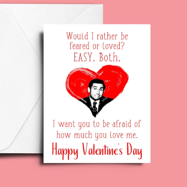 The Office Valentine's Day Greeting Card, Michael Scott, happy valentine's day card the office greeting card office valentines anniversary