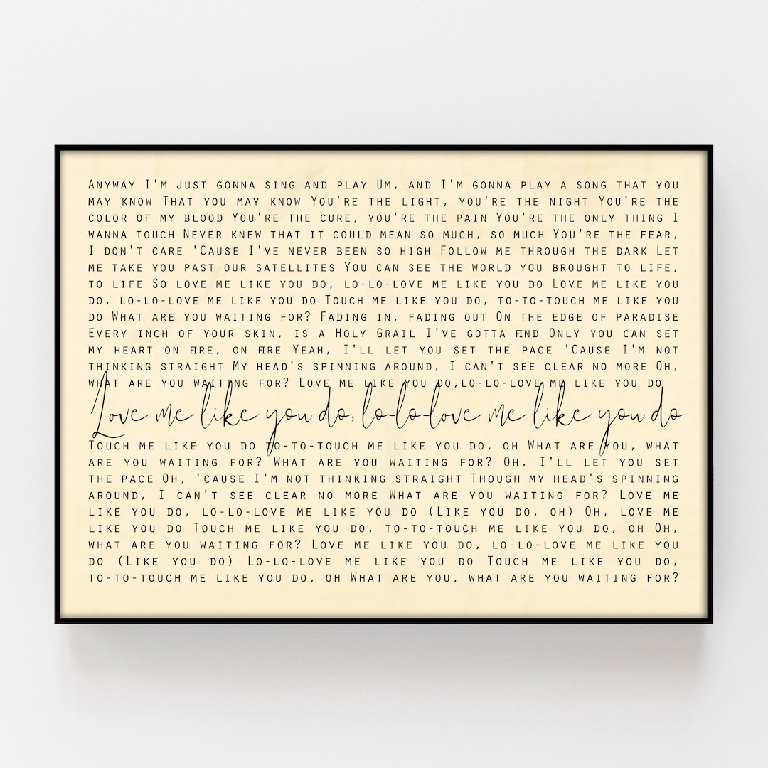 Custom Lyric Poster, Wedding Song Lyrics Art, Wedding Gift Newlywed