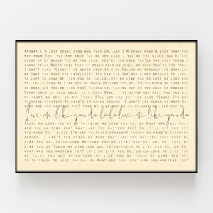 Custom Lyric Poster, Wedding song lyrics art, wedding gift newlywed print, vintage present, house warming present, Music Art, Anniversary
