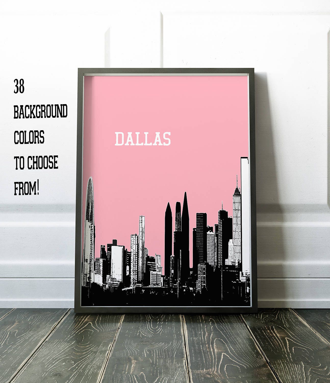 Dallas Skyline Print Dallas City Art Dallas Texas Poster Etsy