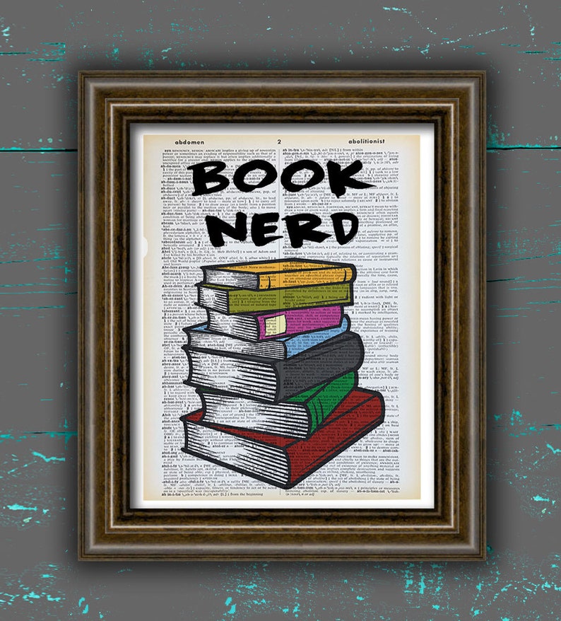 Book Nerd Print book art nerd gift book nerd dictionary Etsy