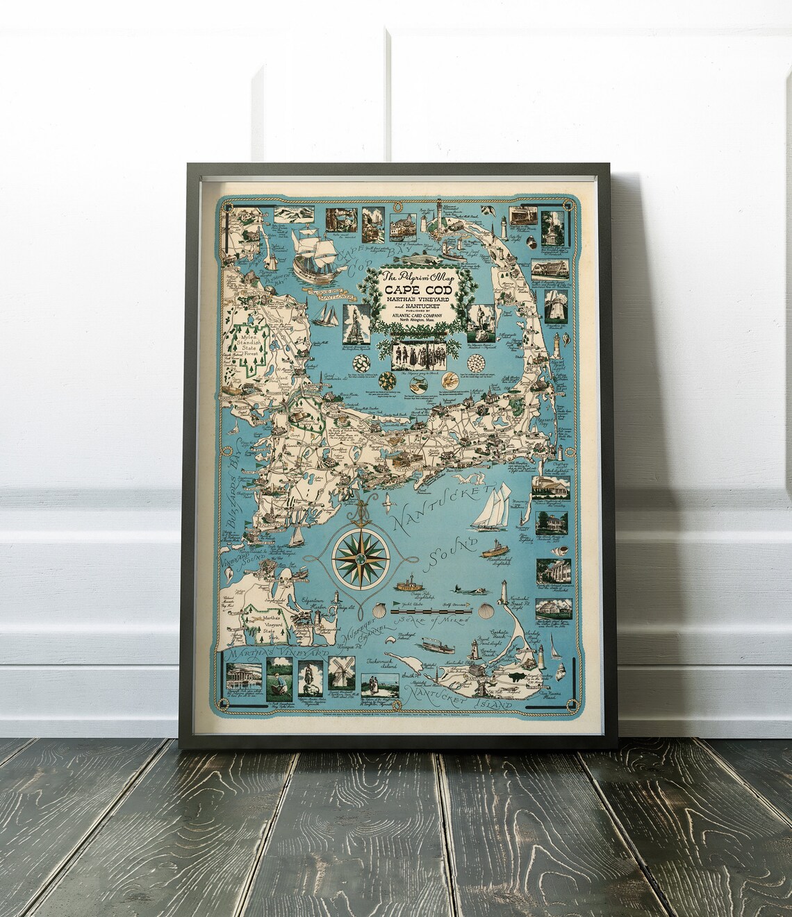 Old Map of Cape Cod, 1956 Antique Map of Cape Cod, Martha's Vineyard ...