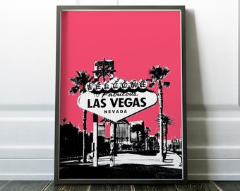 Las Vegas Skyline Print , Las Vegas City Art, Las Vegas Poster Las Vegas City Skyline Art Las Vegas Print Wall Decor, Las Vegas Dorm Gift