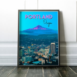 Portland, Oregon travel poster, Portland wall decor, Portland dorm decor, Portland housewarming gift, print, Portland, Oregon art